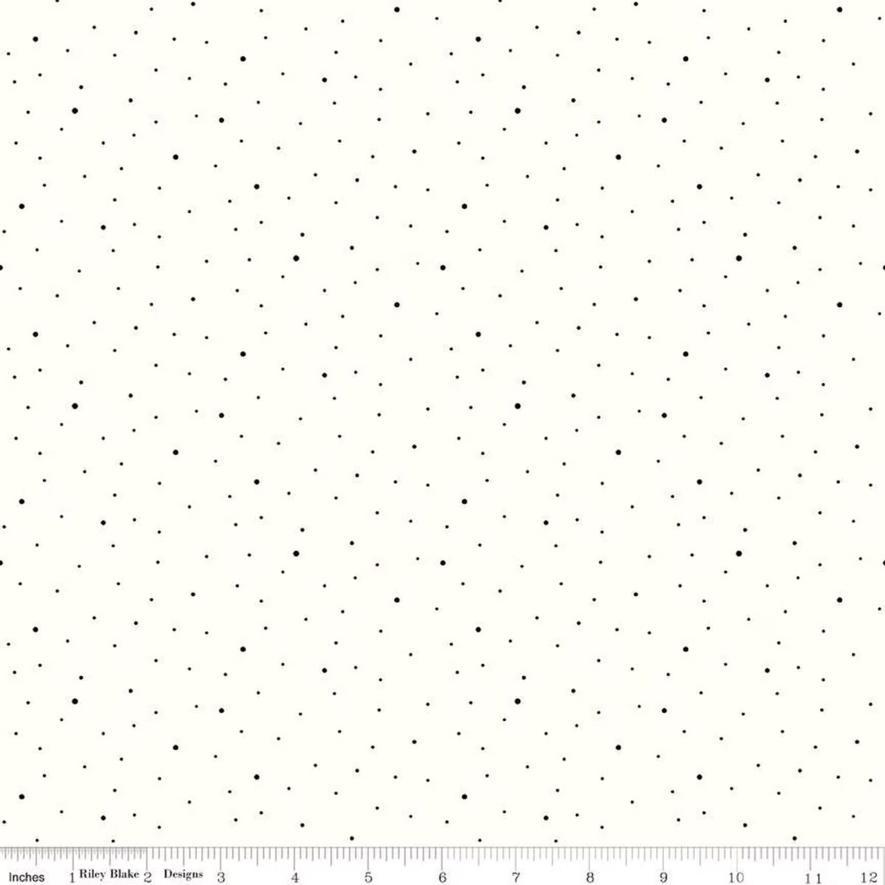 Fabric Riley Blake Basics Black on White Dapple Dot by the Quarter Yard C645-BLACK